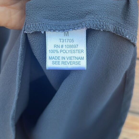 Dark Gray Lace Up Blouse - Picture 4 of 4